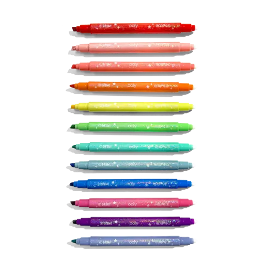 Ooly Ooly | Switch-Eroo Sparkle Glittery Color Changing Markers Set of 12