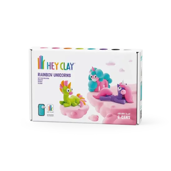 Hey Clay Hey Clay | Pâte à modeler Licornes arc-en-ciel Brighty Cloudy Sparky