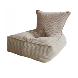 Moje | Velours côtelé - Pouf beige foncé