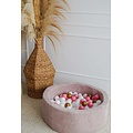 Moje Moje | Piscine à balles Rib Velvet - Dirty Pink 90 x 30 cm + balles