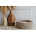 Moje Moje | Piscine à balles Rib Velvet - Beige foncé 90 x 30 cm + balles