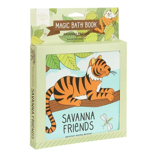 A Little Lovely Company A Lovely Little Company | Livre de bain magique Savanna Friends