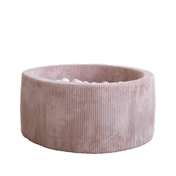 Moje | Piscine à balles Rib Velvet - Dusty Pink 90 x 40 cm + balles