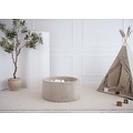 Moje Moje | Piscine à balles Rib Velvet - Beige foncé 90 x 40 cm + balles