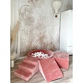 Moje Moje | 3 éléments + piscine à balles - Velours doux rose framboise 90 x 30 cm + 200 balles