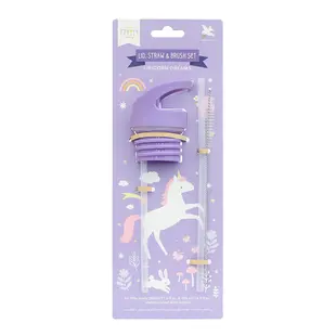 A Little Lovely Company | Ensemble bouchon, paille et brosse Unicorn Dreams
