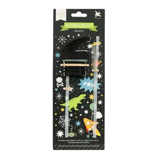 A Little Lovely Company | Ensemble bouchon, paille et brosse Galaxy