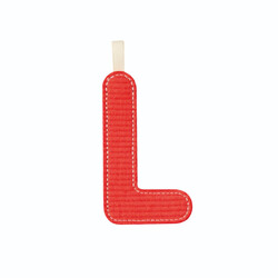 Lilliputiens | Lettre L en tissu phosphorescent rouge