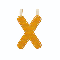 Lilliputiens | Lettre X en tissu réversible phosphorescent