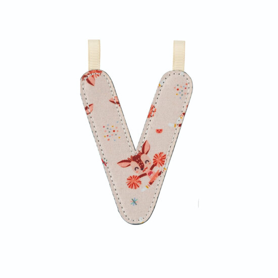 Lilliputiens Lilliputiens | Lettre V en tissu réversible phosphorescent