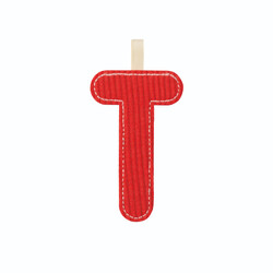 Lilliputiens | Lettre T en tissu réversible phosphorescent