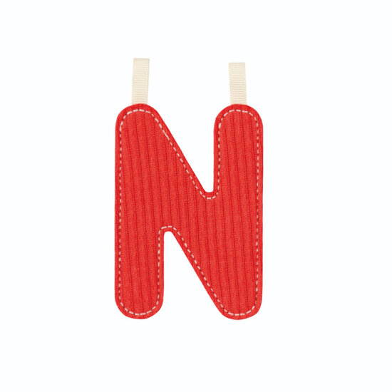 Lilliputiens Lilliputiens | Lettre N en tissu phosphorescent rouge