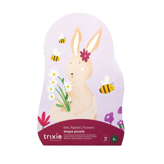 Trixie Baby Trixie |  Puzzle à forme - les fleurs de Mrs. Rabbit - 12 pièces