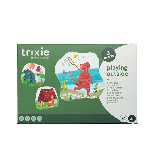 Trixie Baby Trixie |  Puzzle à forme - jeux en plein air - 3 puzzles