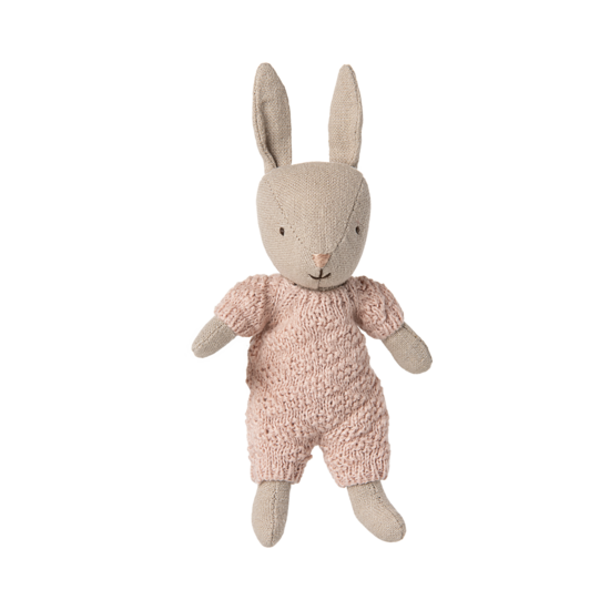 Maileg Maileg | Lapin Micro Sand Rose en costume tricoté