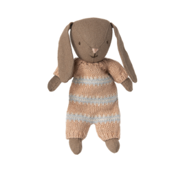 Maileg | Bunny Micro Brown Costume en tricot rose poudré