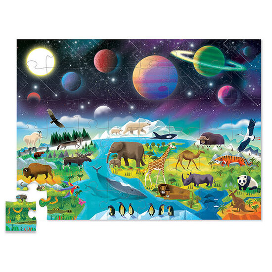 Crocodile Creek Crocodile Creek | Above + Below Puzzle, 48 Pièces - La Terre et l'espace