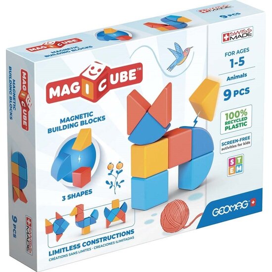 Geomag Geomag | Magicube Formes recyclées Animaux 9 pièces