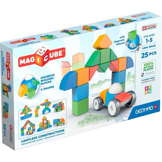 Geomag Geomag | Magicube Recyclé 4 Formes Petit Monde 25 pièces
