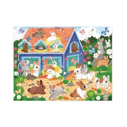 Crocodile Creek | Puzzle maison, 50 pièces - clapier à lapins
