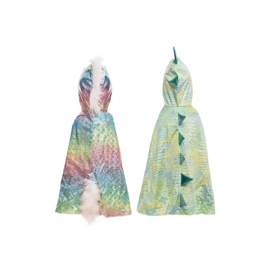 Great Pretenders Great Pretenders - Cape réversible Rainbow Licorne & Dragon - Taille 3-4