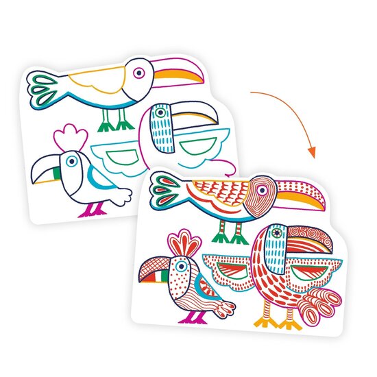 Djeco Djeco | Couleurs Révéler Images Familles d'animaux sauvages