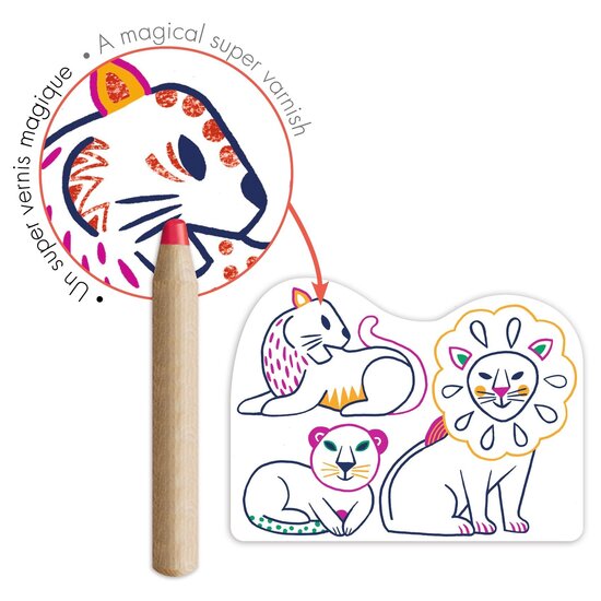 Djeco Djeco | Couleurs Révéler Images Familles d'animaux sauvages