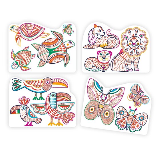 Djeco Djeco | Couleurs Révéler Images Familles d'animaux sauvages