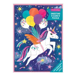 Mudpuppy | Carte de vœux Puzzle Licorne