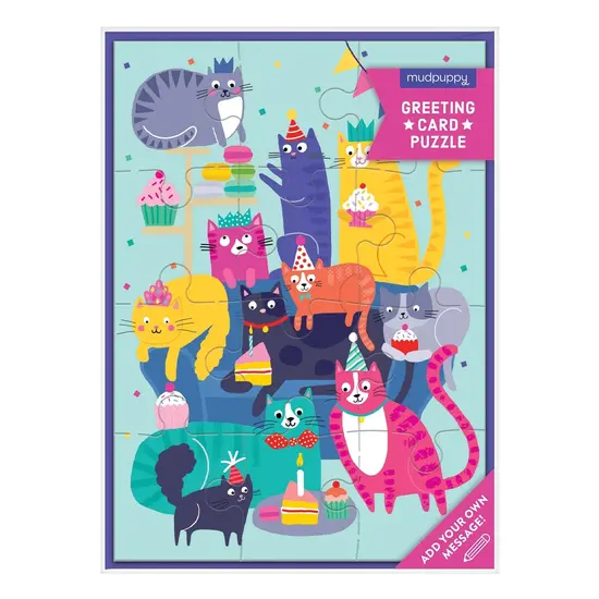 Mudpuppy Mudpuppy | Carte de vœux Cat Party Puzzle