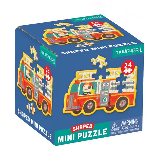 Mudpuppy Mudpuppy | Mini puzzle de 24 pièces en forme de camion de pompiers
