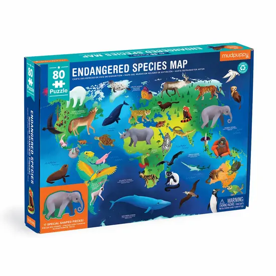 Mudpuppy Mudpuppy | Espèces menacées d'extinction à travers le monde Puzzle géographique de 80 pièces