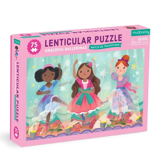 Mudpuppy Mudpuppy | Ballerines gracieuses, puzzle lenticulaire de 75 pièces