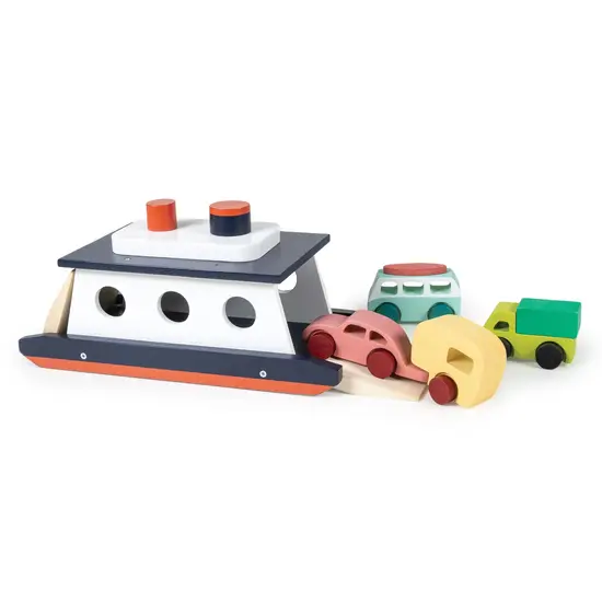 Mentari Mentari | Set de jeu Autoferry Bateau et Voitures en Bois