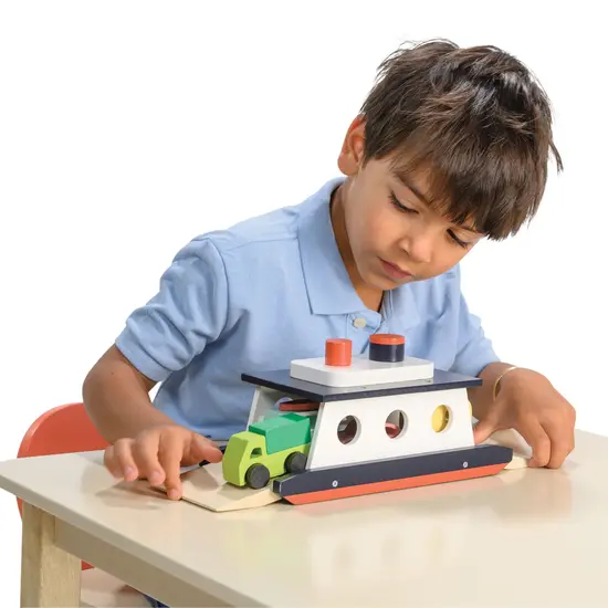 Mentari Mentari | Set de jeu Autoferry Bateau et Voitures en Bois