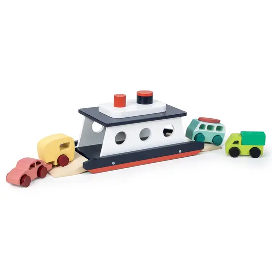 Mentari Mentari | Set de jeu Autoferry Bateau et Voitures en Bois