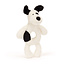 Jellycat Jellycat | Bashful Black & Cream Puppy Ring Rattle