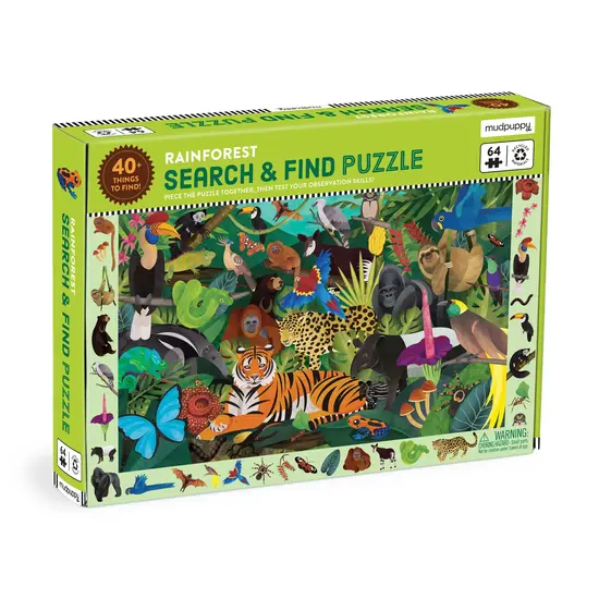 Mudpuppy Mudpuppy | Puzzle  Cherche et trouve Forêt tropicale 64 pièces