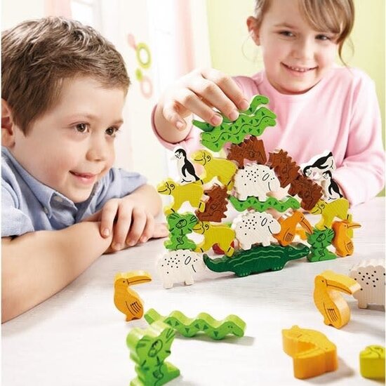 Haba Jeu de construction - Pyramide d’animaux - Haba +4 ans