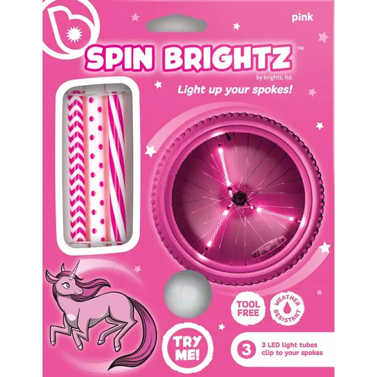 Brightz Brightz | Spin Brightz  Tube lumineux à rayons, motif rose pâle