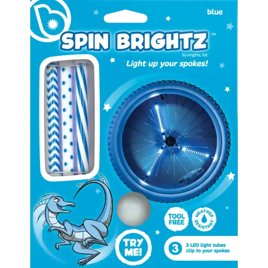 Brightz Brightz | Spin Brightz Tube lumineux à rayons Motif bleu clair