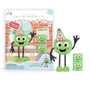 Glo Pals | Jouets pour le bain Light Up Cubes Christmas Pal Édition limitée 1 figurine + 2 cubes Vert +36M
