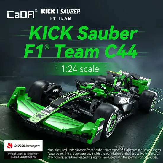 CaDA CaDA | 1:24 Car Series - KICK Sauber F1 Team C44 2024 314 pièces Échelle 1:24