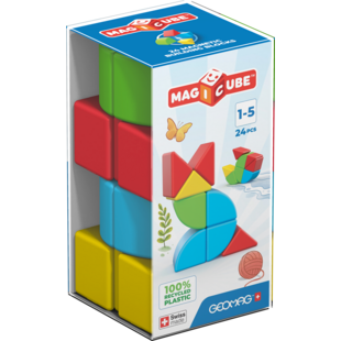 Geomag | Magicube Blocs recyclés en couleur Cristal 24 pièces