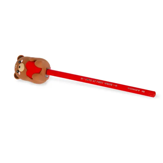 Legami Legami | Taille-crayon lumineux avec récipient - Ours en peluche - Taille-crayon magique