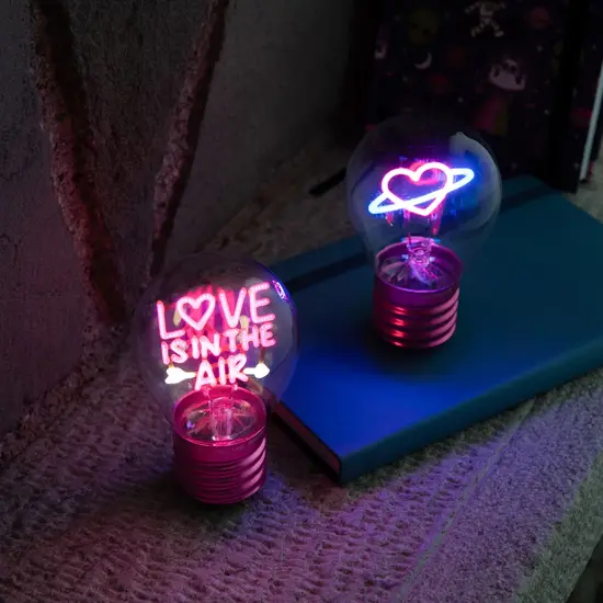 Legami Legami | Lampe de table décorative en forme d'ampoule - Love is in the Air - Bulb Fiction