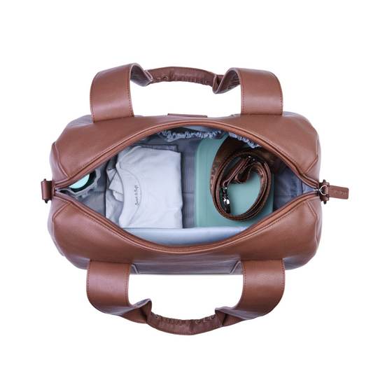 Childwood - Childhome Childhome | Sac à langer Mommy Club Simili cuir marron foncé
