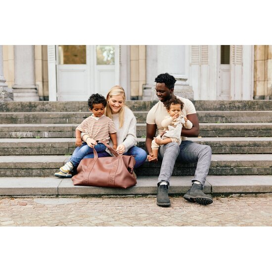 Childwood - Childhome Childhome | Sac à langer Mommy Bag Signature Simili Cuir Marron Foncé