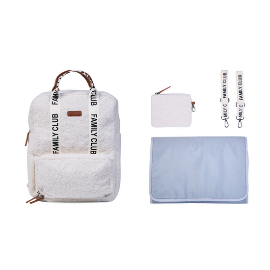 Childwood - Childhome Childhome | Sac à langer Family Club Sac à dos Signature Teddy Écru