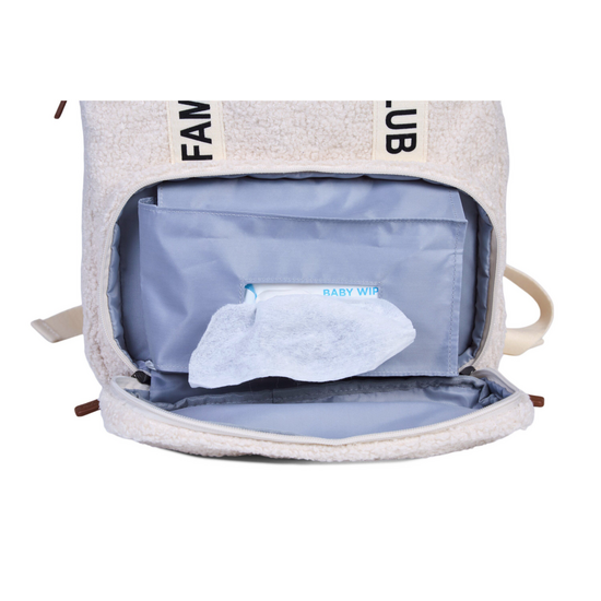 Childwood - Childhome Childhome | Sac à langer Family Club Sac à dos Signature Teddy Écru